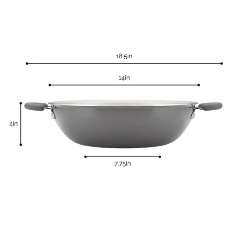 14.25-Inch Create Delicious Nonstick Induction Wok Gray Shimmer