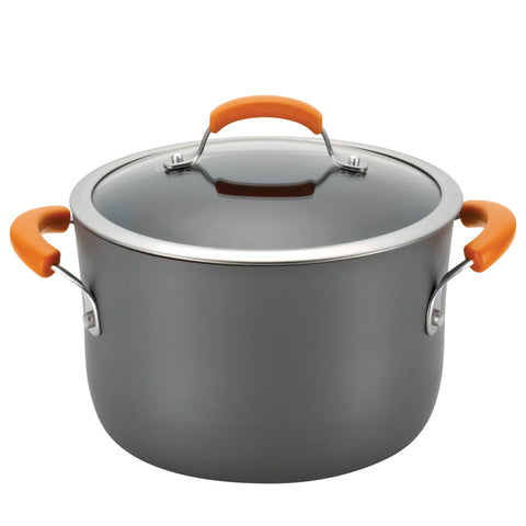 10-Piece Classic Brights Hard Anodized Nonstick Cookware Set Orange