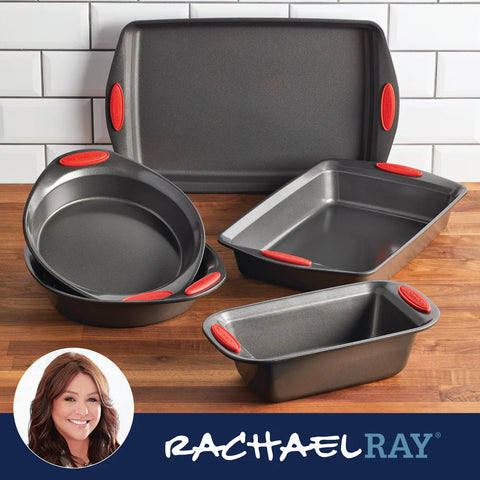 5-Piece Nonstick Bakeware Set Red
