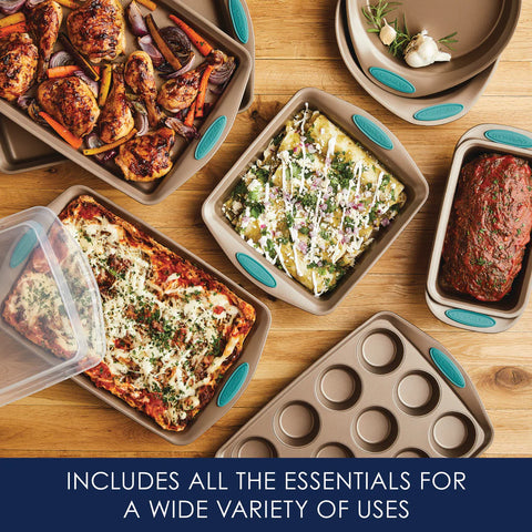 10-Piece Nonstick Bakeware Set Agave Blue