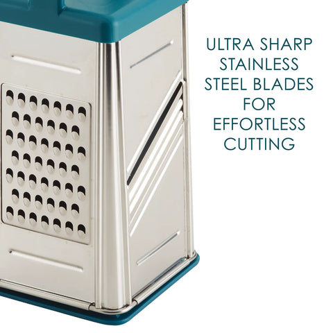 4 - Sided Box Grater with Storage Box Teal