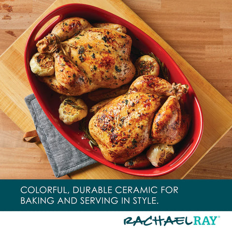 4.5-Quart Oval Baker Red