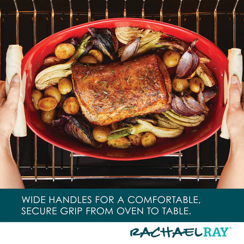 4.5-Quart Oval Baker Red