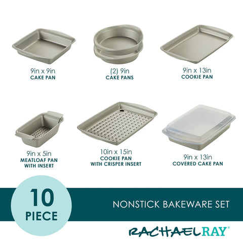 10-Piece Nonstick Bakeware Set Champagne