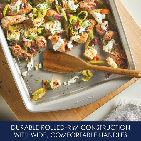 13-Inch x 19-Inch Jumbo Nonstick Sheet Pan with Rack Champagne