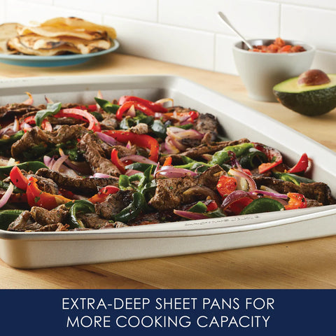 13-Inch x 19-Inch Jumbo Nonstick Sheet Pan with Rack Champagne