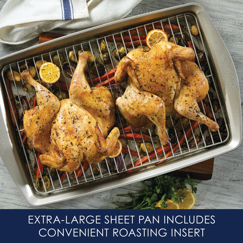 13-Inch x 19-Inch Jumbo Nonstick Sheet Pan with Rack Champagne