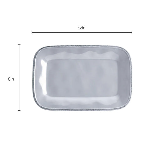 8" x 12" Rectangular Platter Sea Salt Gray