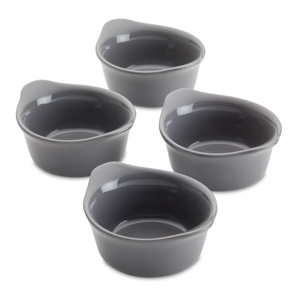 4-Piece 3.7-Oz. Ceramic Dippers Gray