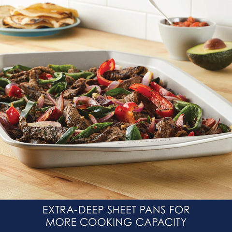 11-Inch x 17-Inch Nonstick Crisper Pan with Insert Champagne