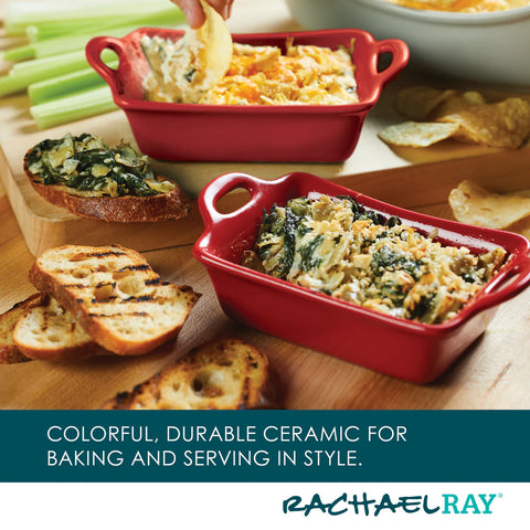 2-Piece 12-Ounce Ceramic Au Gratin Set Red
