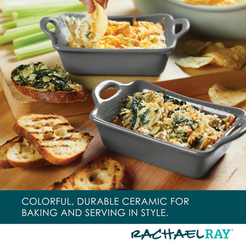 2-Piece 12-Ounce Ceramic Au Gratin Set Dark Gray