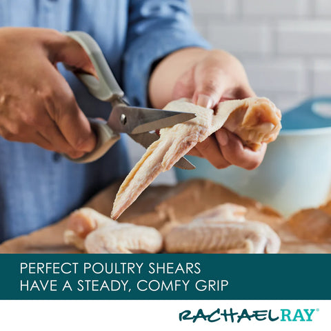 Multi Shear Kitchen Scissors with Herb Stripper and Sheath Gray