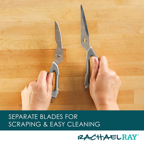 Multi Shear Kitchen Scissors with Herb Stripper and Sheath Gray