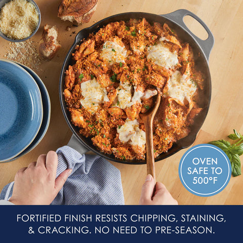 12-Inch NITRO Cast Iron Skillet Gray