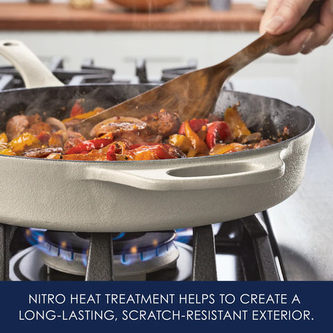 12-Inch NITRO Cast Iron Skillet Almond