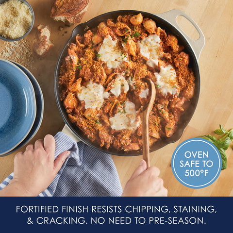 12-Inch NITRO Cast Iron Skillet Almond