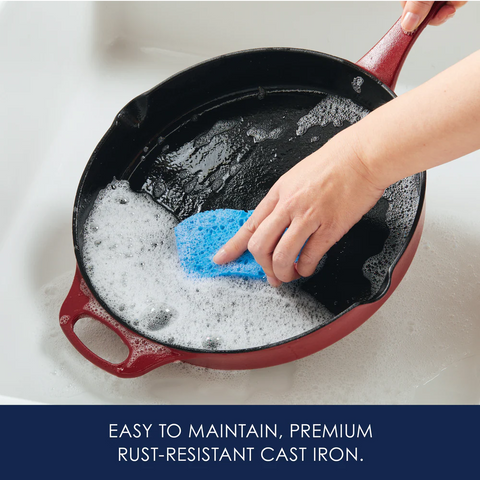 12-Inch NITRO Cast Iron Skillet Red