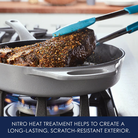 10-Inch NITRO Cast Iron Skillet Gray