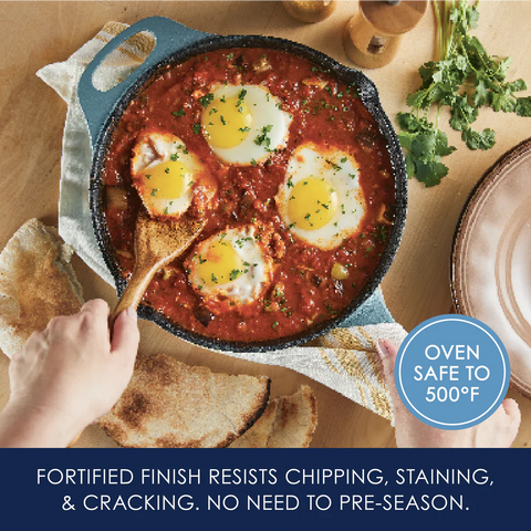 10-Inch NITRO Cast Iron Skillet Agave Blue