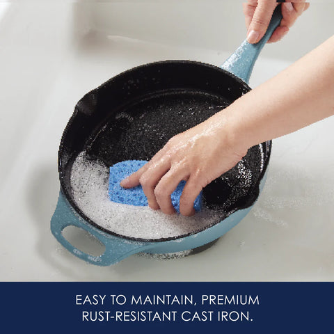 10-Inch NITRO Cast Iron Skillet Agave Blue