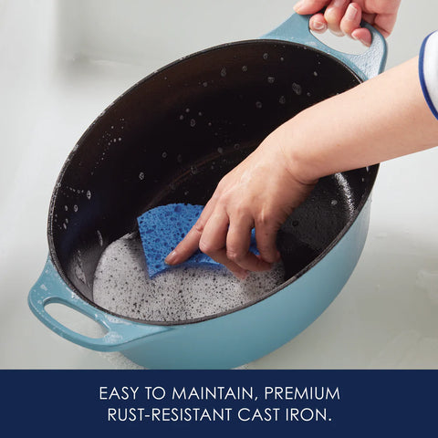 6.5-Quart NITRO Cast Iron Dutch Oven Agave Blue