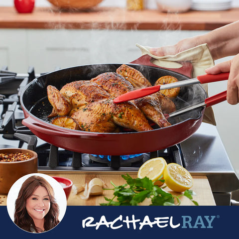 14-Inch NITRO Cast Iron Skillet Red