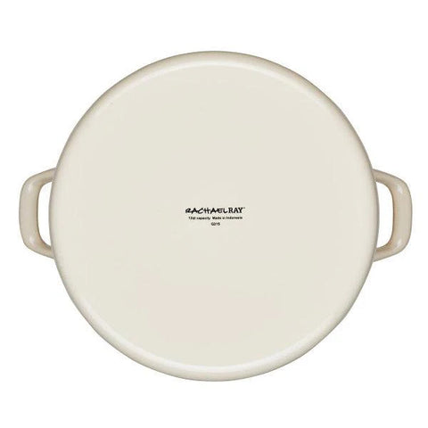 12-Quart Induction Enamel Stockpot with Lid Almond