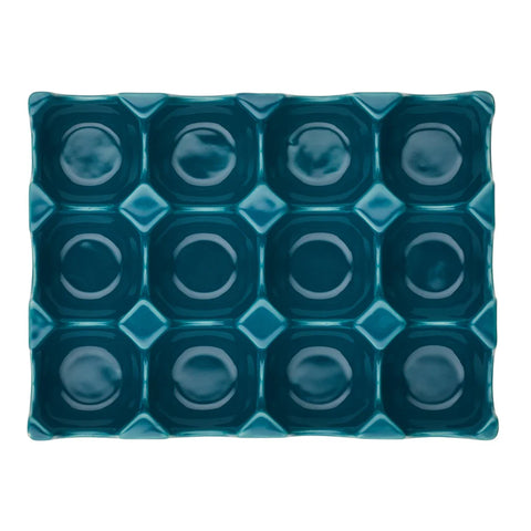 12-Cup Ceramic Egg Tray Teal