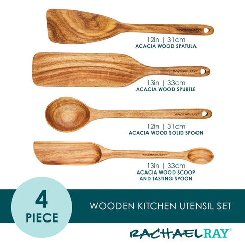 Acacia Wood Tool Sets 4-Piece Set Wood