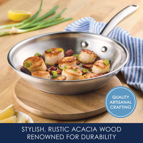 9-Inch Acacia Wood Magnetic Trivet Wood