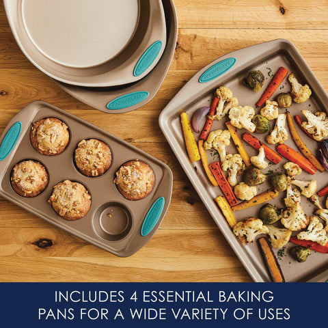 4-Piece Nonstick Bakeware Set Agave Blue