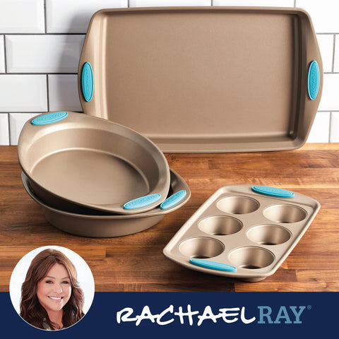 4-Piece Nonstick Bakeware Set Agave Blue