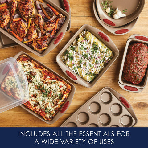 10-Piece Nonstick Bakeware Set Cranberry Red