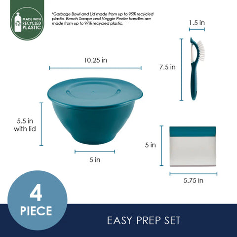 4-Piece Food Prep Set Marine Blue