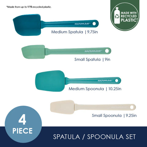4-Piece Recycled Plastic* Spatula Set Marine Blue