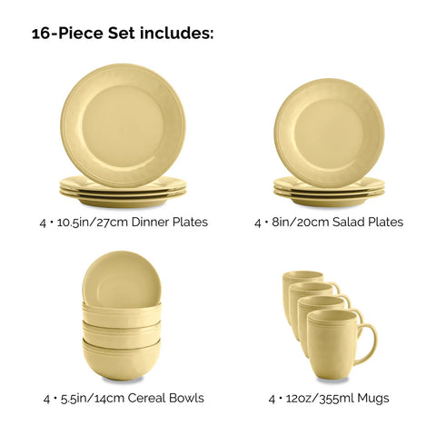 16-Piece Dinnerware Set Almond Cream