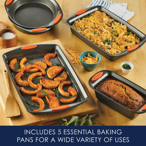 5-Piece Nonstick Bakeware Set Orange