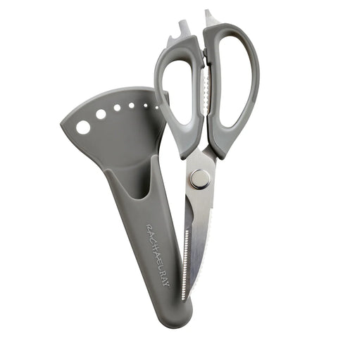 Multi Shear Kitchen Scissors with Herb Stripper and Sheath Gray