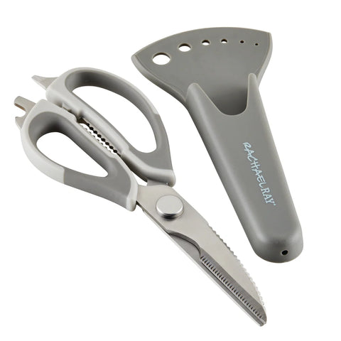 Multi Shear Kitchen Scissors with Herb Stripper and Sheath Gray