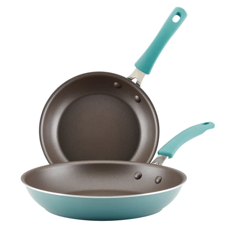 2-Piece Cook + Create Nonstick Frying Pan Set Agave Blue