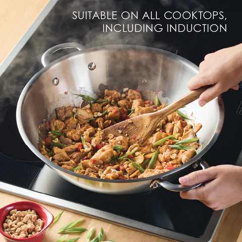 14-Inch Stainless Steel Induction Wok Stainless Steel