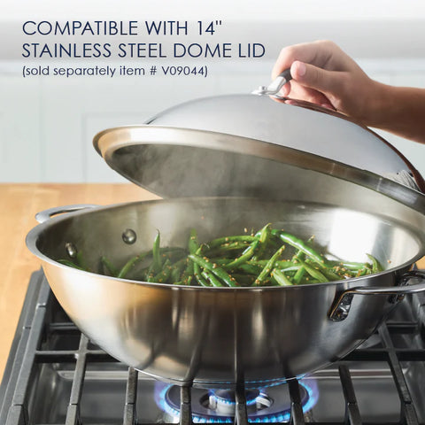 14-Inch Stainless Steel Induction Wok Stainless Steel