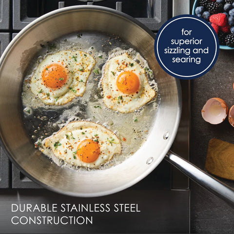 12.5-Inch Stainless Steel Frying Pan Stainless Steel