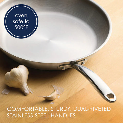 12.5-Inch Stainless Steel Frying Pan Stainless Steel