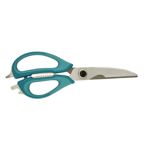 Multi Shear Kitchen Scissors with Herb Stripper and Sheath Agave Blue