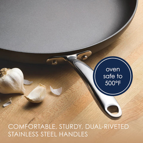 14-Inch Professional Hard Anodized Nonstick Frying Pan Gray