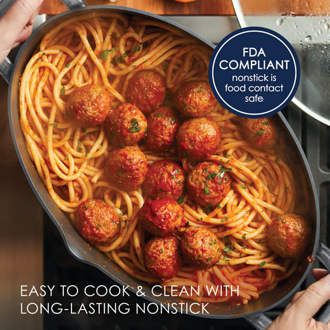 8-Quart Professional Nonstick Oval Hard Anodized Stockpot Gray