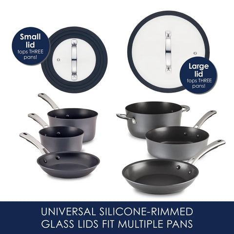 Cook + Create Hard Anodized Nonstick Cookware Sets 10-Piece Black