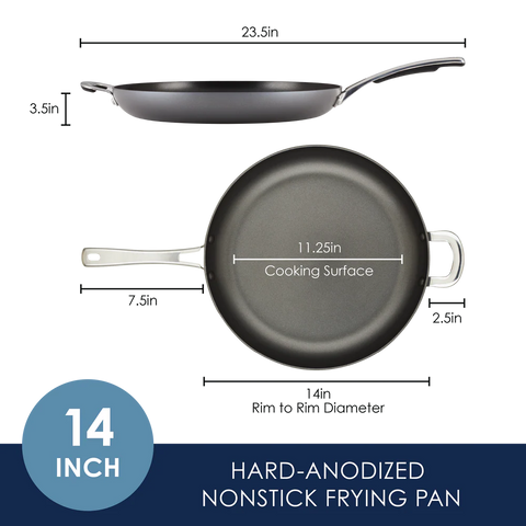 Cook + Create Hard Anodized Nonstick Frying Pans 14-Inch